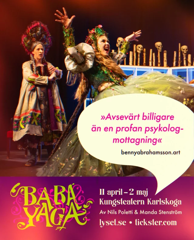 Inte många chanser kvar, skynda er så ni inte missar Lysets skruvade succé med Baba Yaga i spetsen!

#babayaga #kungsteatern #teaterföreningenlyset