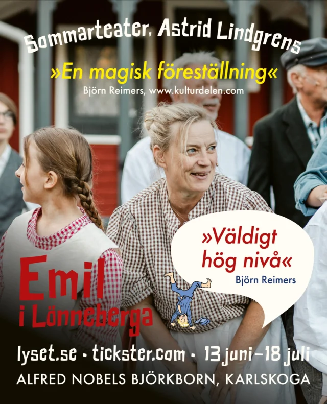.
🍃 8 FÖRESTÄLLNINGAR KVAR 🍃

….och flera är redan fullbokade. 

Vi spelar vår mysiga familjeföreställning ”Emil i Lönneberga” fyra kvällar den här veckan och fyra nästa vecka.

För mer info och biljetter:

👉 lyset.se

Vi ses på Björkborn!

#emililönneberga #teaterföreningenlyset #björkborn #karlskoga