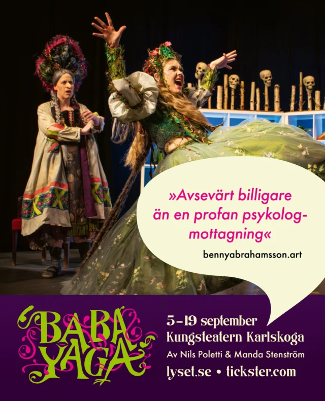 .
😈 ENDAST 7 FÖRESTÄLLNINGAR 😈

😈 Ni bad om det - vi fixar

😈 Endast 2 veckor under september, sen försvinner Baba in i de mörka skogarna för gott

👉 lyset.se

💜 (Boka NU)

😈Rekommenderas från 13 år

#babayaga #teaterföreningenlyset #kungsteatern #karlskoga