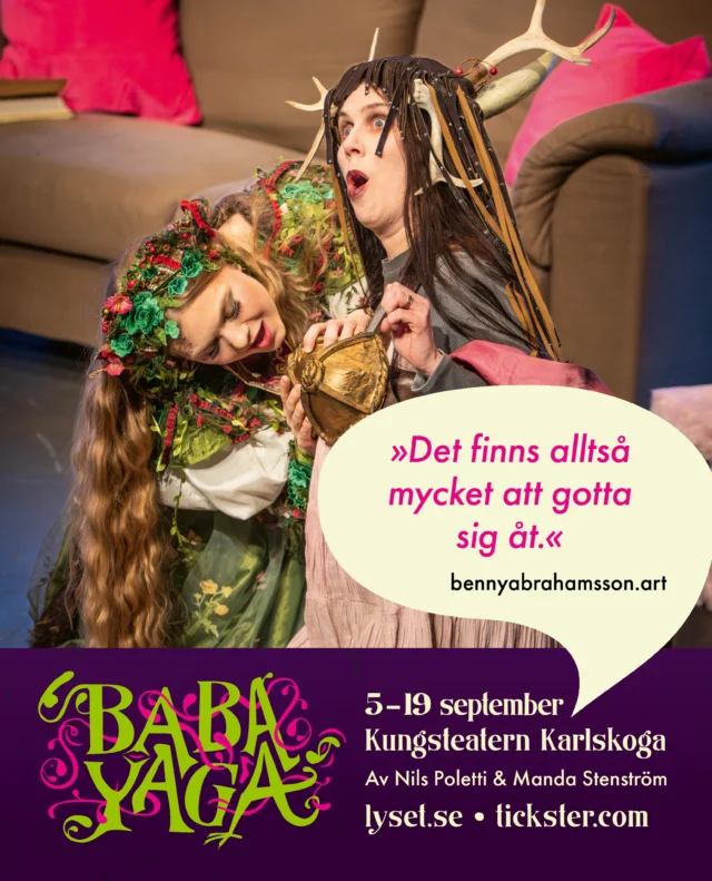 🌈 BABA GOES PRIDE 🌈

Imorgon är det EN vecka kvar till nypremiär! 😈

Det uppmärksammar Baba Yaga med att dra med sig alla sina terapiklienter, och receptionskatten, ut på Pridefestival genom Karlskoga.

Lyckas du träffa Baba? Då vill hon veta vad du är och vad du har för problem, sen kan vad som helst hända.

👉 lyset.se

Vi ses i Pridevimlet! 🌈

#babayaga #teaterföreningenlyset #karlskoga #loveislove #karlskogapride