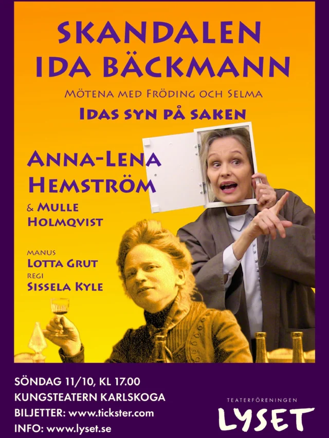 🍁Höstens gästspel närmar sig! 
🍁Söndag kl 17:00, Kungsteatern.
🍁I skrivande stund ett 30-tal biljetter kvar.
🍁Bokning: tickster.com alternativt köp biljett på plats, biljettkassan öppen från kl 16:00